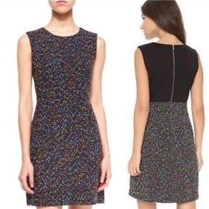 Diane Von Furstenberg Multi-colored Nubby Tweed Sheath Dress Women's‎ Size 8